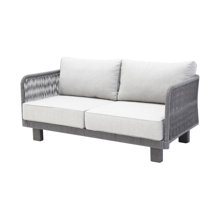 Rosecliff Heights Sommers 57.4'' Wide Outdoor Wicker Loveseat with